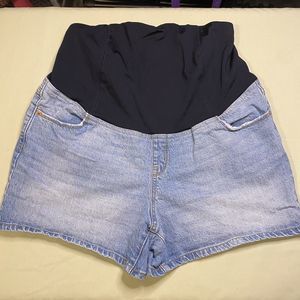 Isabel Maternity Shorts Size 12 Crossover Panel Denim Jean